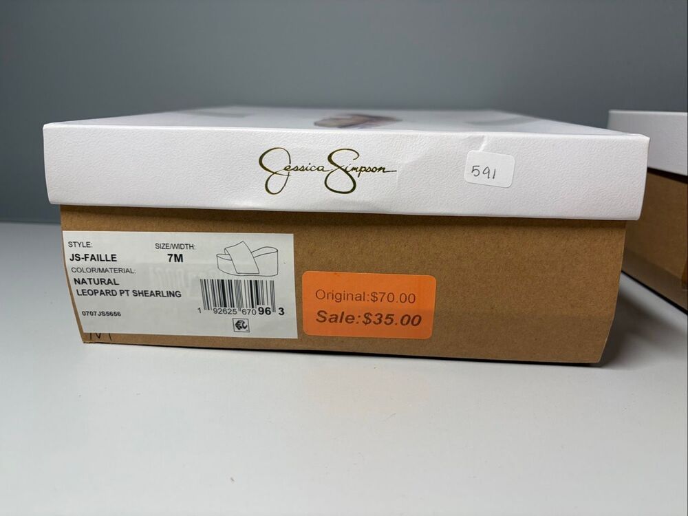 Jessica Simpson Cheetah Failee Shearling Sandals Women’s Size 7M NEW WITH BOX - Picture 8 of 8